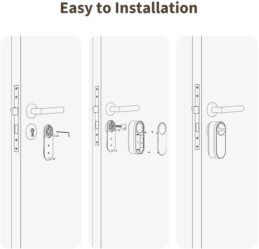 Aqara U200 lite išmanioji durų spyna Matter, Apple Home balta (EL-D03D)