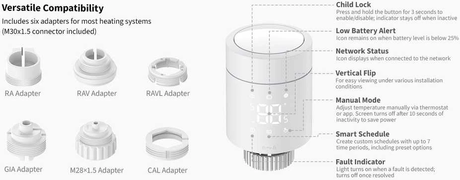 Aqara W600 išmanus radiatoriaus termostatas (WT-A03D)