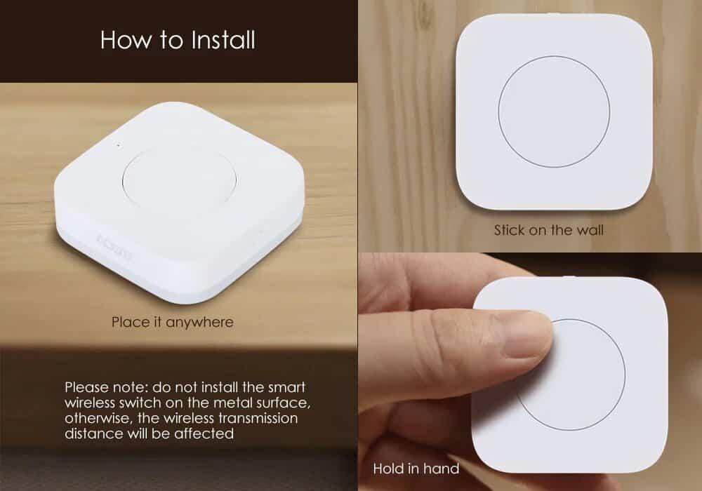 Aqara zigbee bevielis mini jungtukas (WXKG11LM)