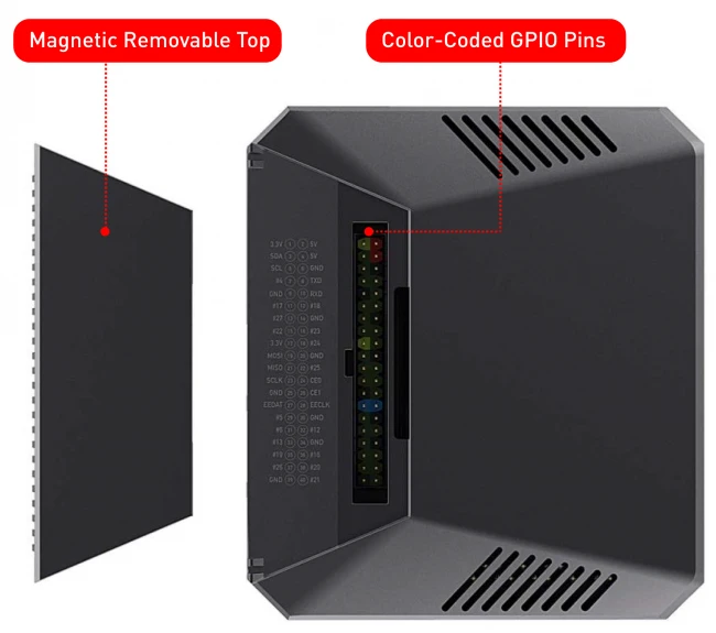 Oem Raspberry Pi 4B aliumininė dėžutė Argon One su ventiliatoriumi - pilka