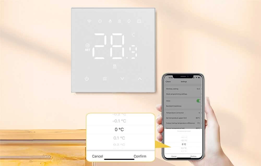 Išmanusis termostatas Avatto WT410-BH-3A-W Dujinis katilas 3A WiFi