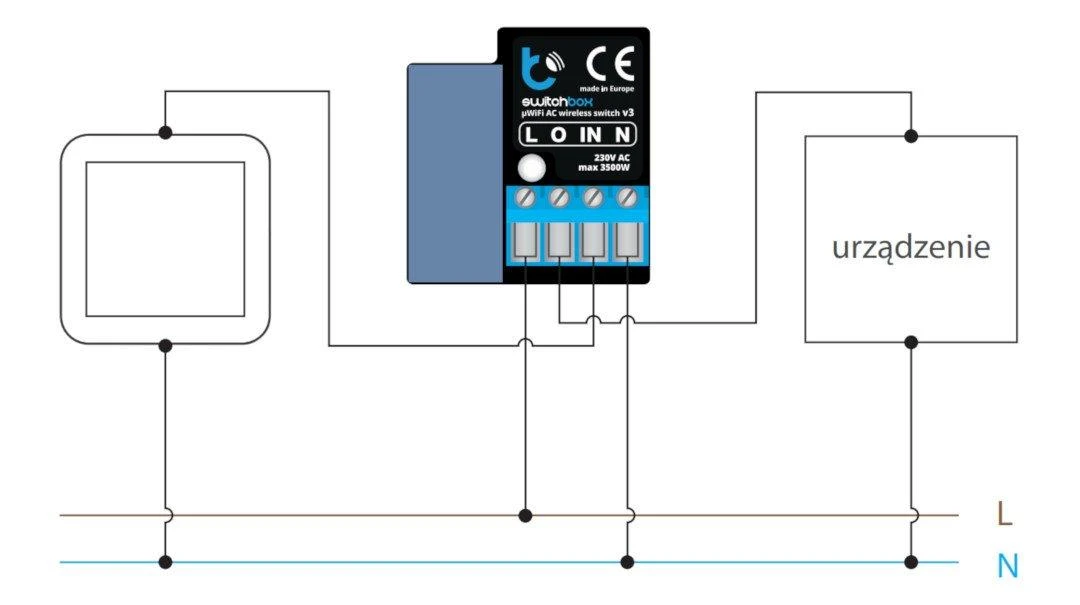 BleBox SwitchBox Light - 230V WiFi relė - Android/iOS programa
