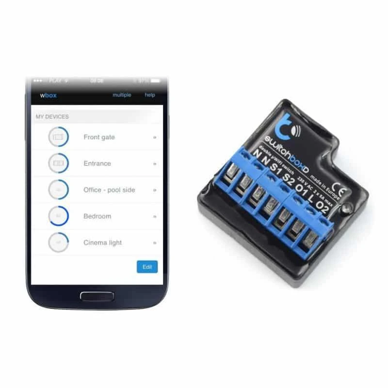 Blebox SwitchBoxD išmanus wifi 2 kanalų relinis jungiklis