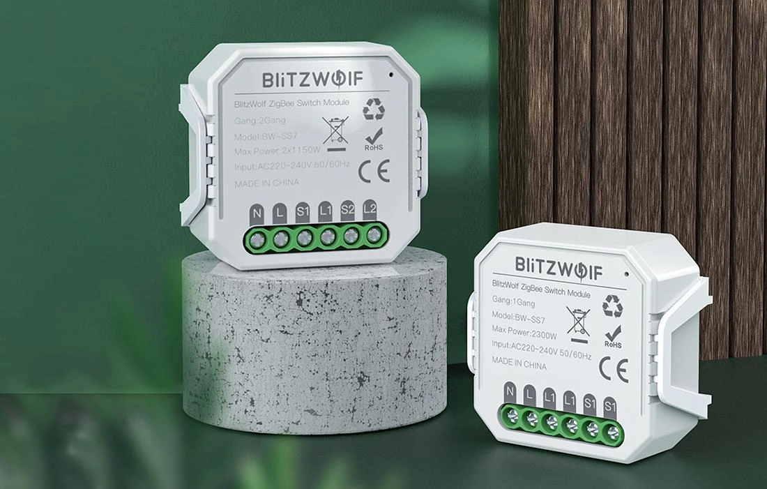 BlitzWolf 1 kanalo 10A Zigbee relė BWSS71