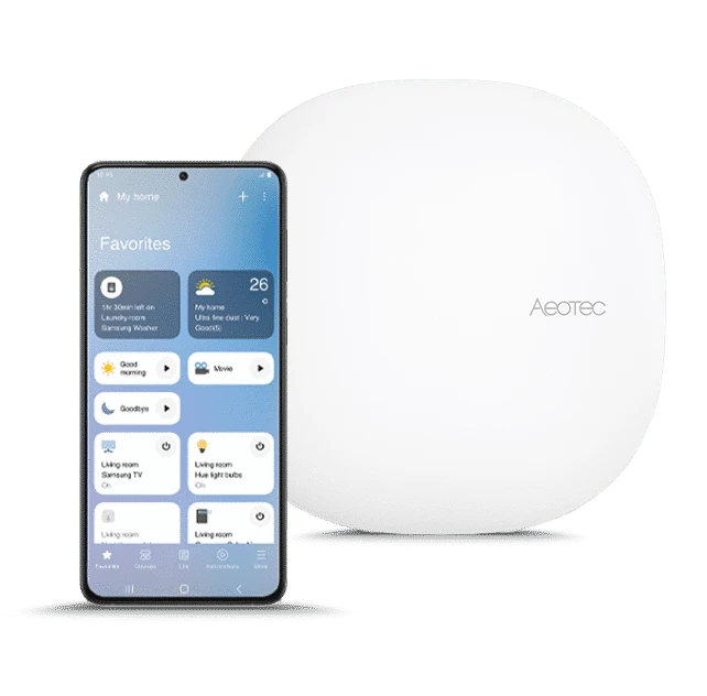 Aeotec išmaniųjų namų šakotukas – veikia kaip „SmartThings“ šakotukas, ES, Z-Wave, Zigbee 3.0, WiFi | AEOTEC | Išmaniųjų namų šakotukas | GP-AEOHUBV3EU | Z-Wave, Zigbee 3.0, WiFi aprašymas - Prekės nuotrauka
