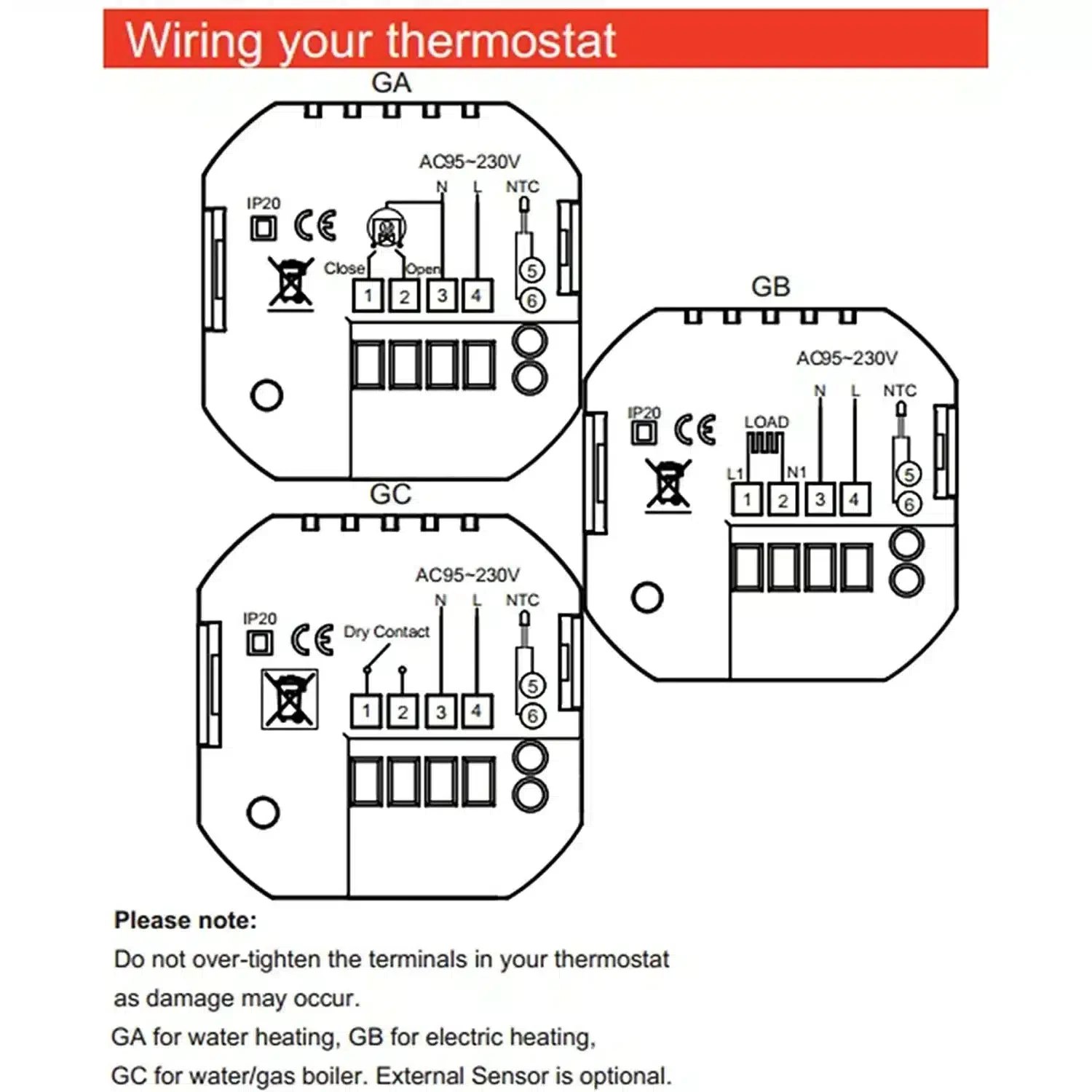 Moes BHT-002-GB termostatas elektrinei šildymo sistemai su temperatūros sensoriumi grindims TUYA aprašymas - Prekės nuotrauka
