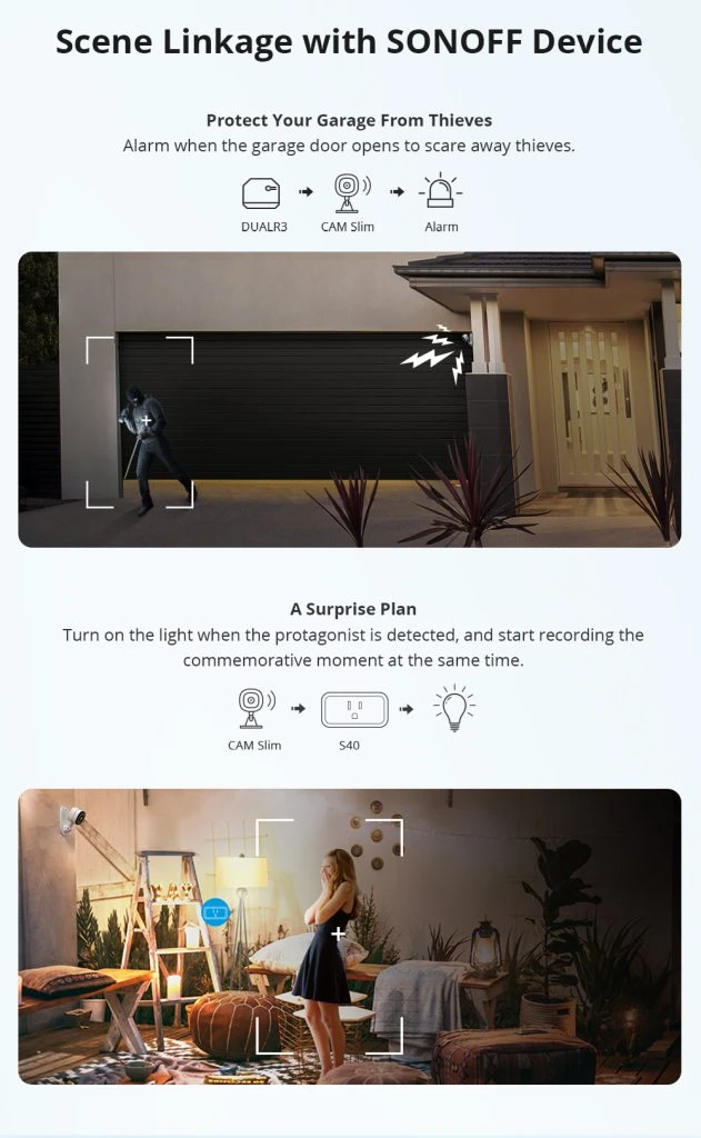 Sonoff S-CAM wifi namų apsaugos kamera 1080P aprašymas - Prekės nuotrauka