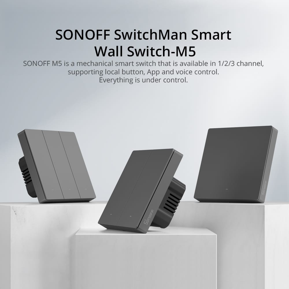 Sonoff SwitchMan M5 Wifi 2 klavišų jungiklis 86mm pločio M5-2C-86 aprašymas - Prekės nuotrauka