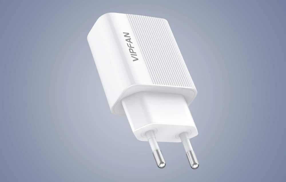 Vipfan E01 srovės šaltinis kroviklis, 1x USB, 2.4A baltas aprašymas - Prekės nuotrauka