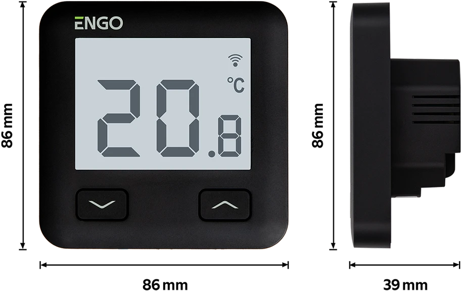 Engo Controls Engo E10 Wifi termostatas 230V juodas TUYA