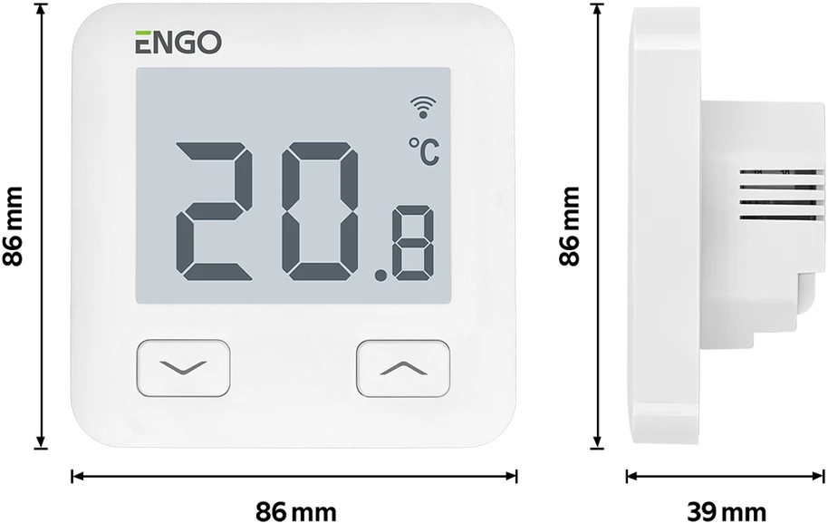 Engo Controls Engo E10 baltas Wi-Fi termostatas 230V, TUYA