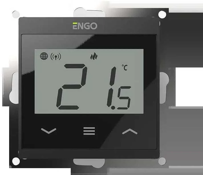 Engo Controls Engo E55 juodas Wi-Fi laidinis termostatas 230V, 55x55