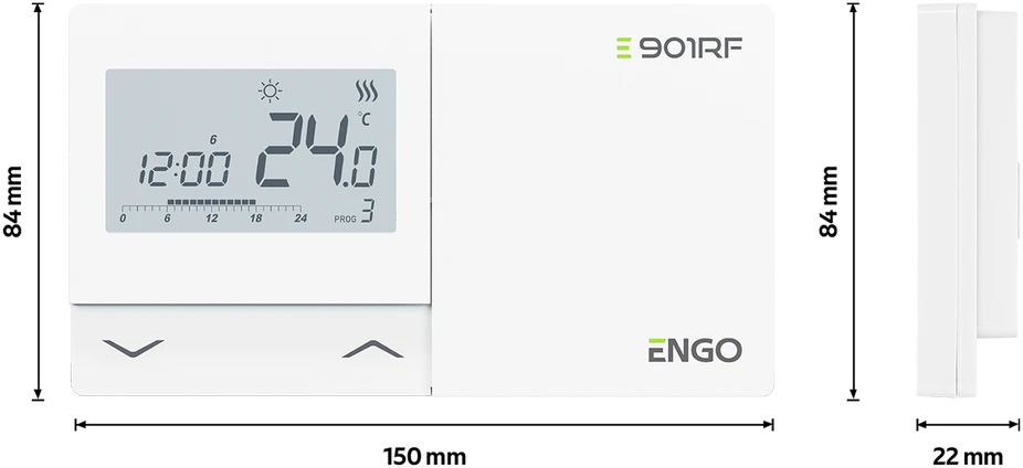 Engo Controls ENGO E901RF WiFi belaidis programuojamas termoreguliatorius