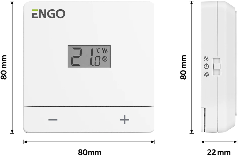 Engo Controls Engo EASY belaidis termostatas, baltas