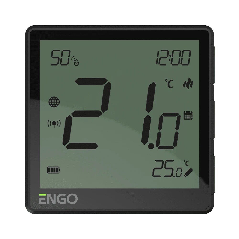 Engo Controls Engo EONE Zigbee 3.0 belaidis termostatas, juodas