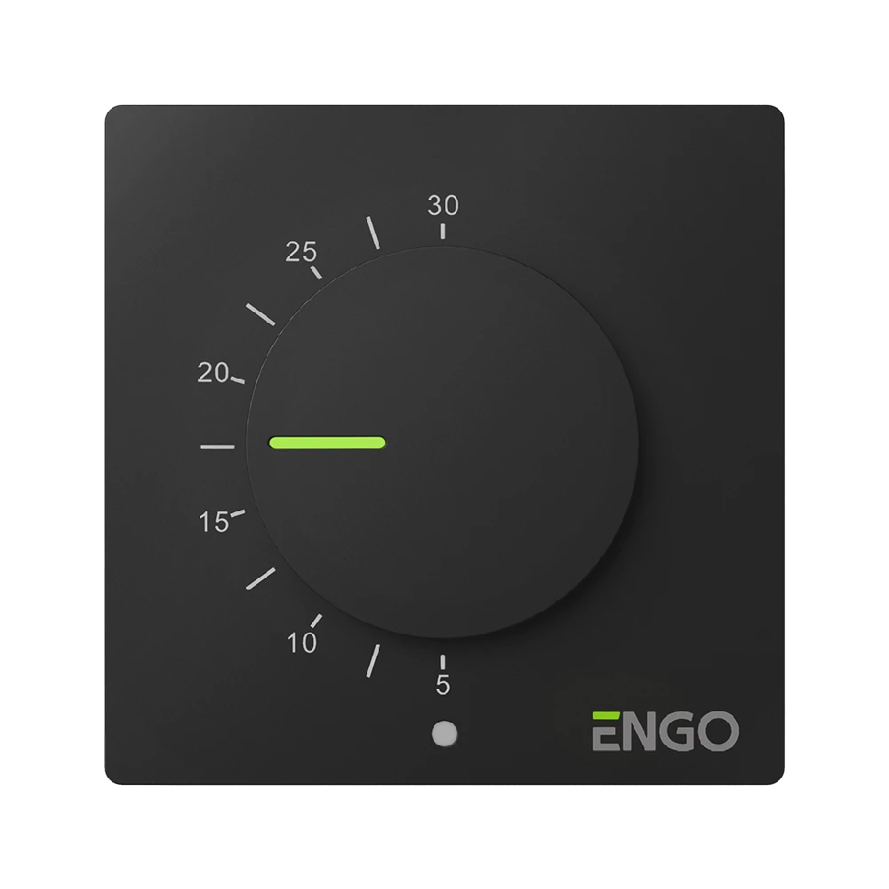 Engo Controls Engo ESIMPLE termostatas su ratuku 230V šildymui/šaldymui juodas