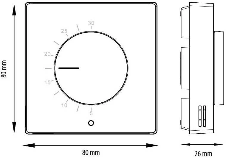Engo Controls Engo ESIMPLE baltas termostatas su ratuku 230V šildymui/šaldymui