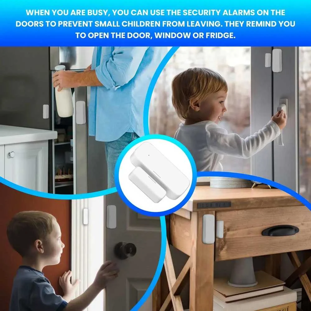 Išmanusis belaidis durų/langų jutiklis, ZigBee, baltas, TUYA, Smart Life, Extralink