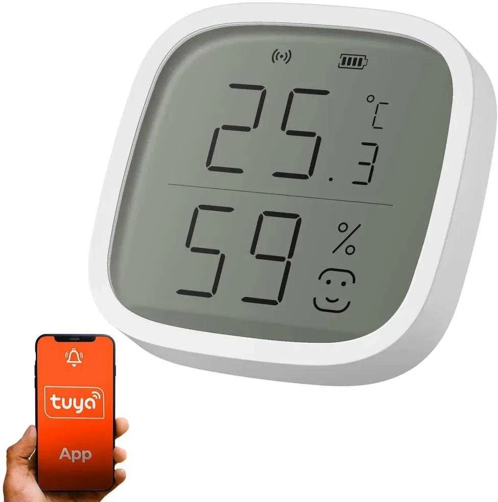 Išmanusis bevielis patalpos temperatūros ir drėgmės jutiklis, ZigBee, baltas, TUYA, Smart Life, Extralink
