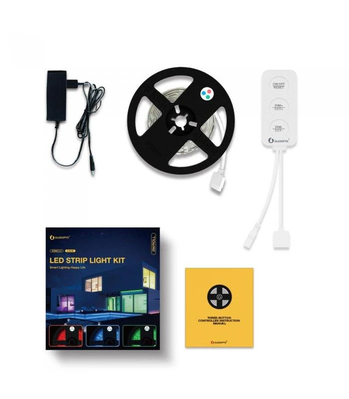 Gledopto 12V Zigbee PRO LED juostos komplektas RGB+CCT