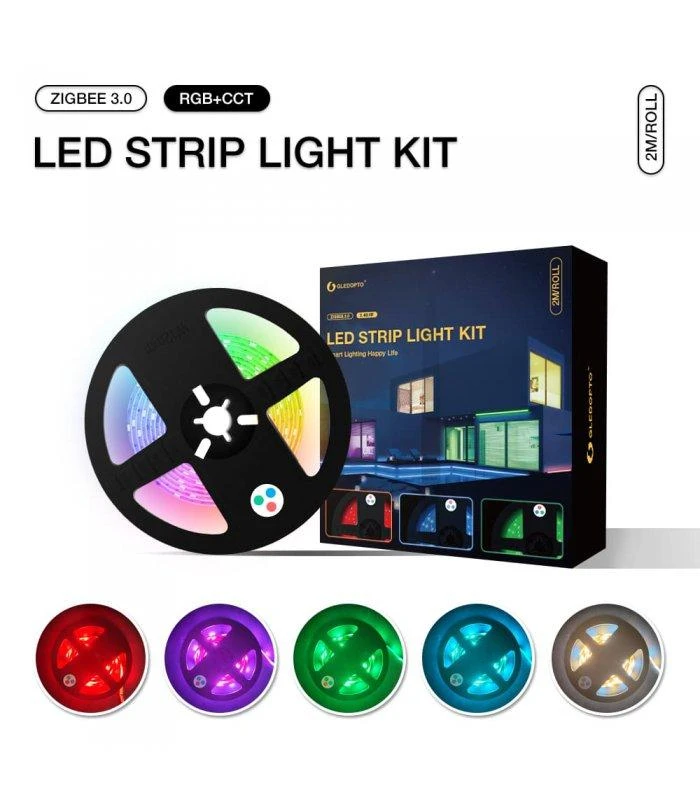 Gledopto 12V Zigbee PRO LED juostos komplektas RGB+CCT