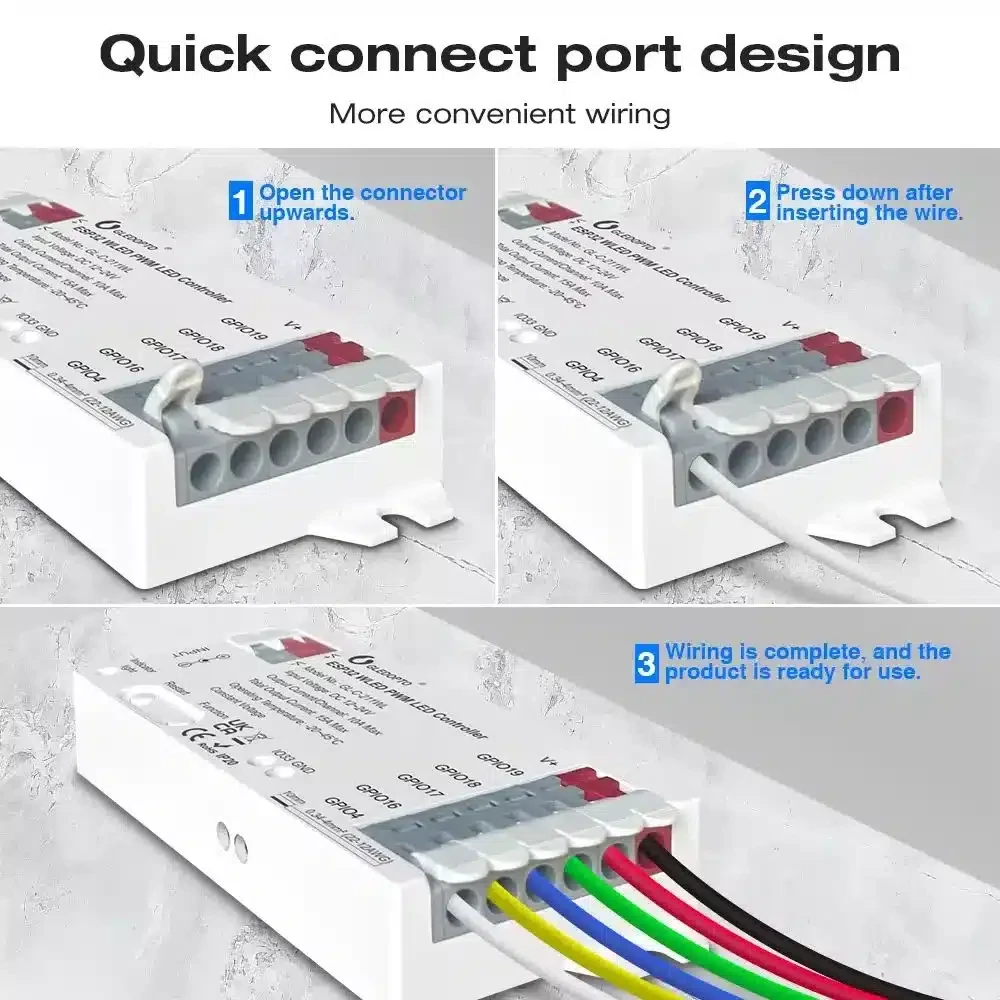 Gledopto GL-C-211WL – ESP32 Wi-Fi PWM WLED valdiklis analoginėms LED juostoms