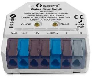 GLEDOPTO GL-C-310P ZigBee 3.0 + 2.4GHz RF relė (AC, DC, sausas kontaktas)