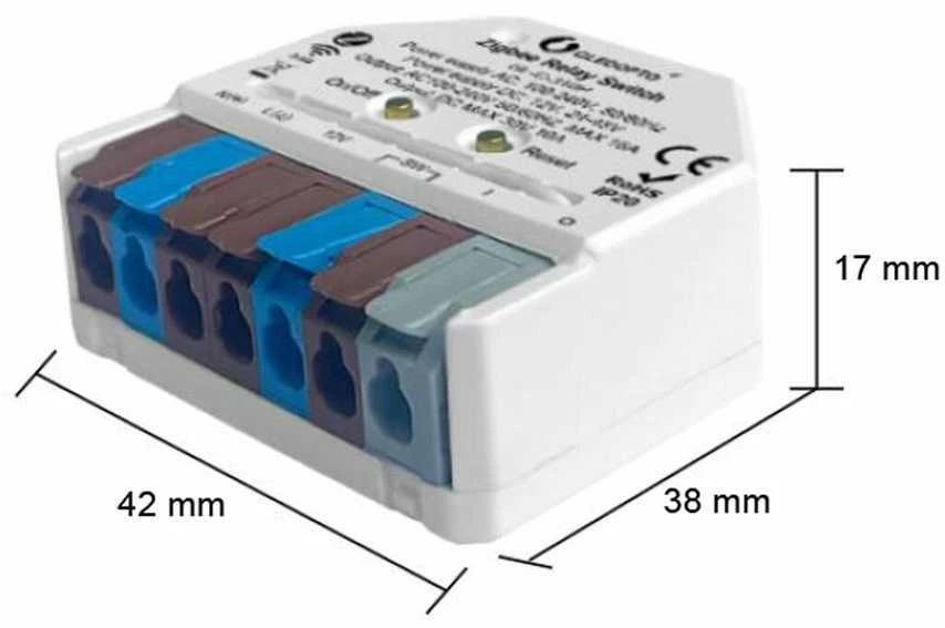 GLEDOPTO GL-C-310P ZigBee 3.0 + 2.4GHz RF relė (AC, DC, sausas kontaktas)