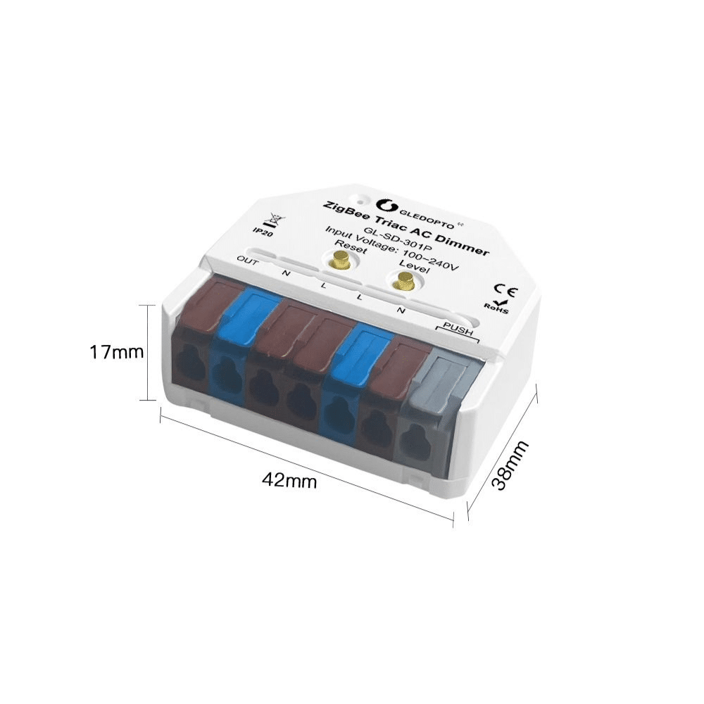Gledopto GL-SD-301P Zigbee Pro mini AC Triac šviesos valdiklis (dimeris)