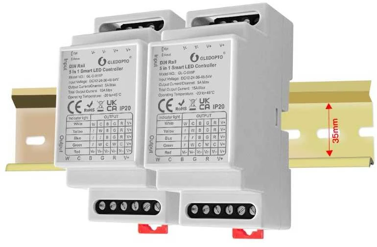 Gledopto Zigbee RF Pro DIN LED kontroleris 5in1
