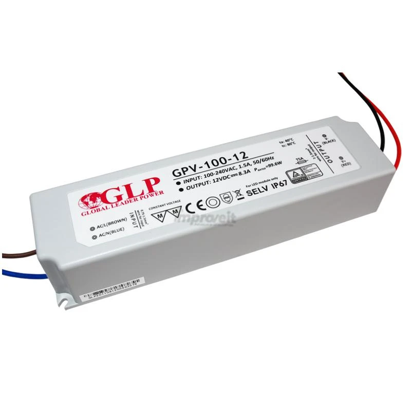 Mpl Power 100W LED Maitinimo šaltinis GLP 12V IP67