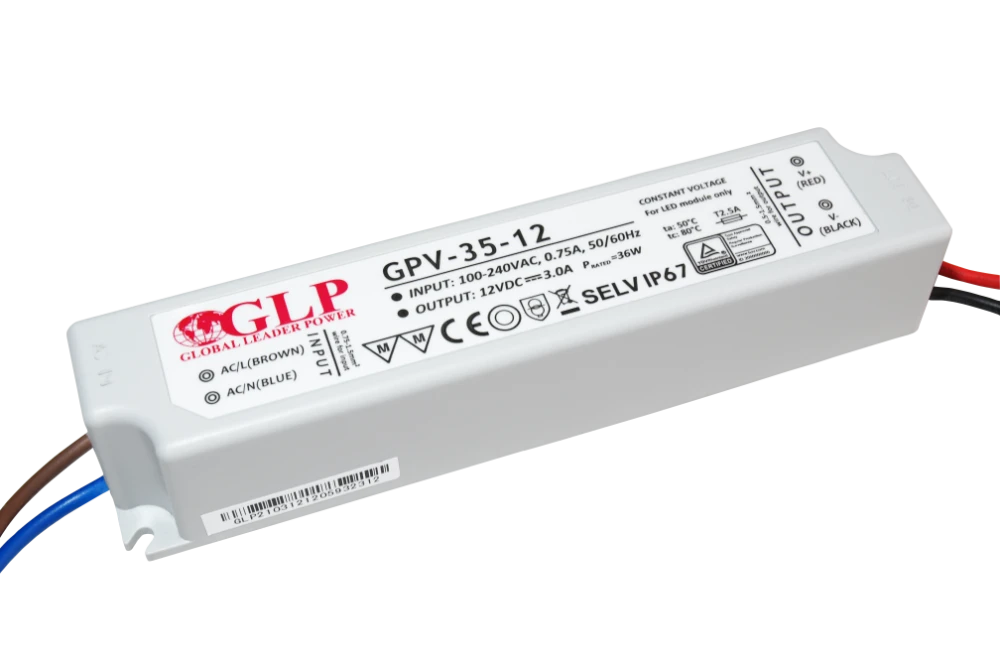 36W LED Maitinimo šaltinis GLP 12V IP67