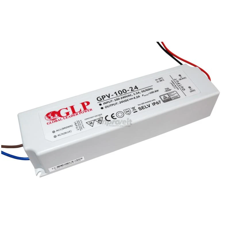 TST 100W LED Maitinimo šaltinis GLP 24V IP67
