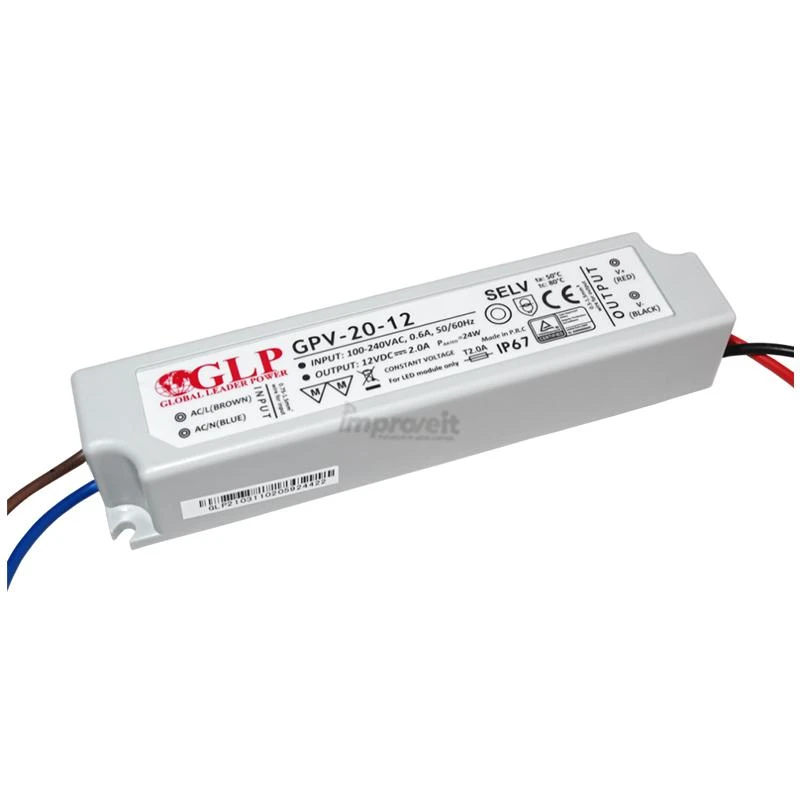 24W LED Maitinimo šaltinis GLP 24V IP67