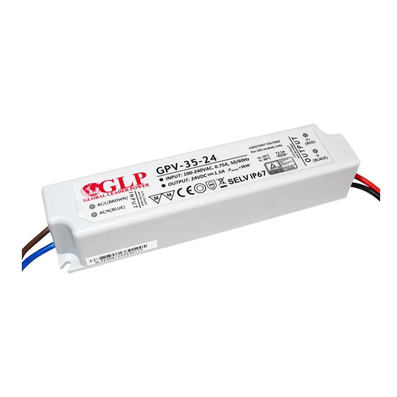 36W LED Maitinimo šaltinis GLP 24V IP67