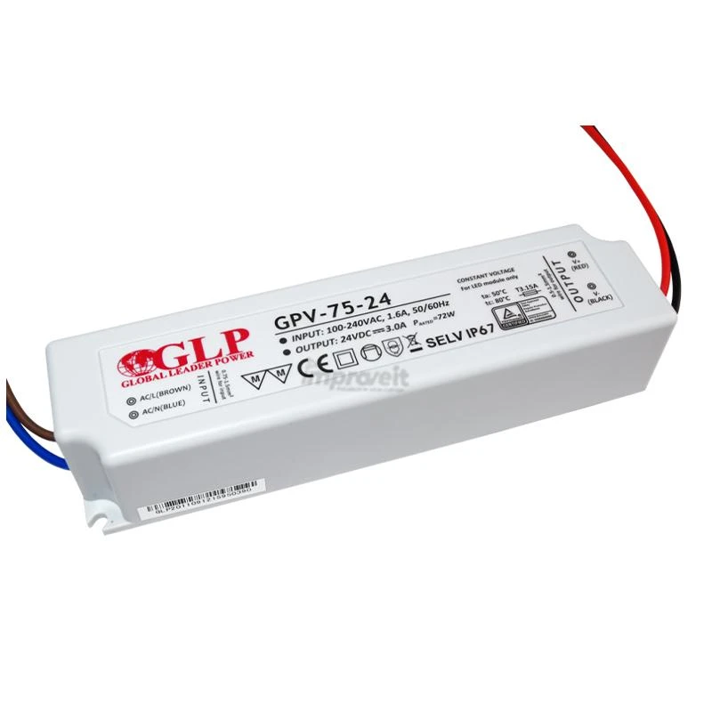 Pakabinamas šviestuvas Global Leader Power 72W LED maitinimo šaltinis GLP 24V, IP67
