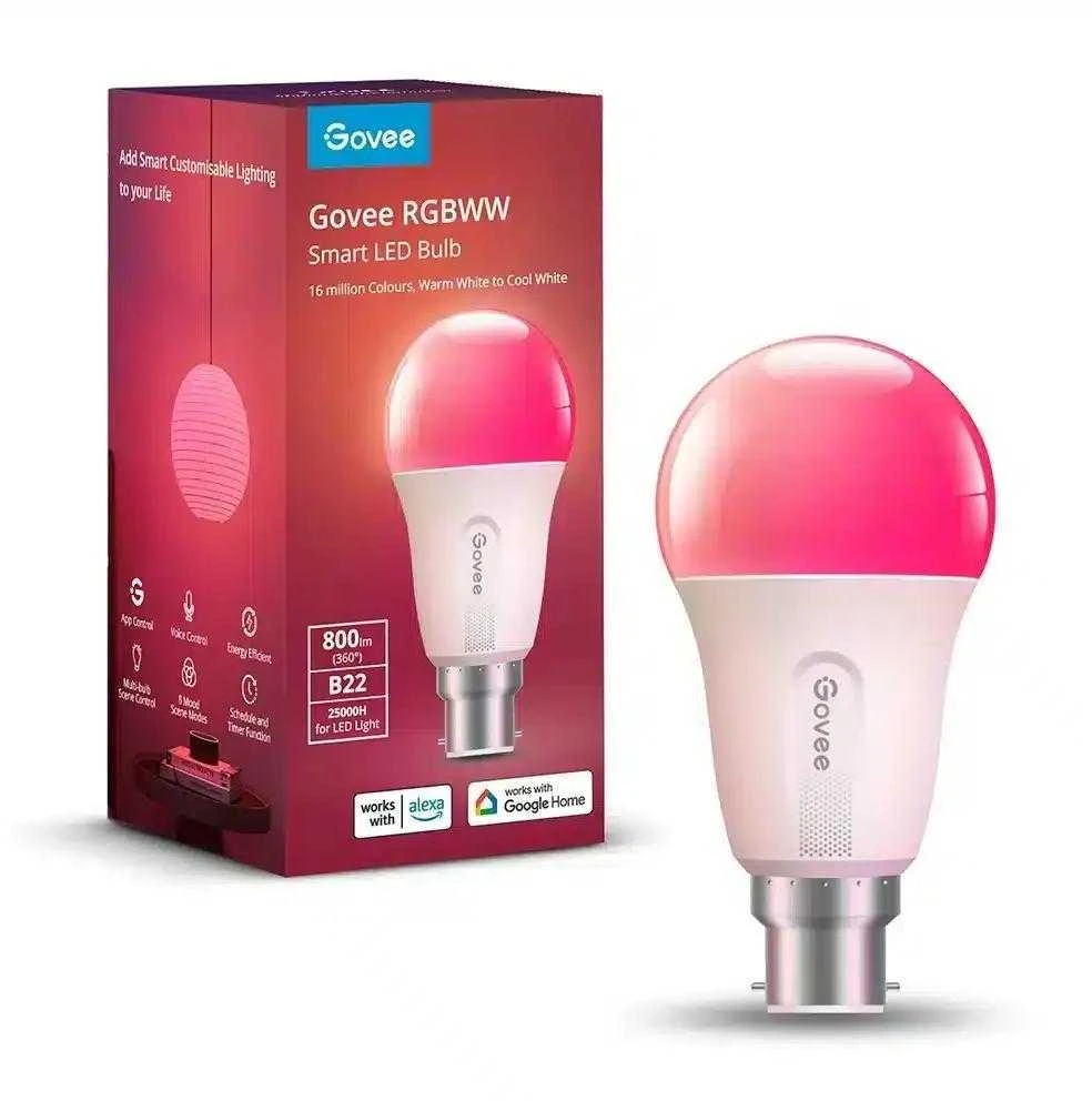 Govee H6008 RGBWW išmanioji 9W LED lemputė E27