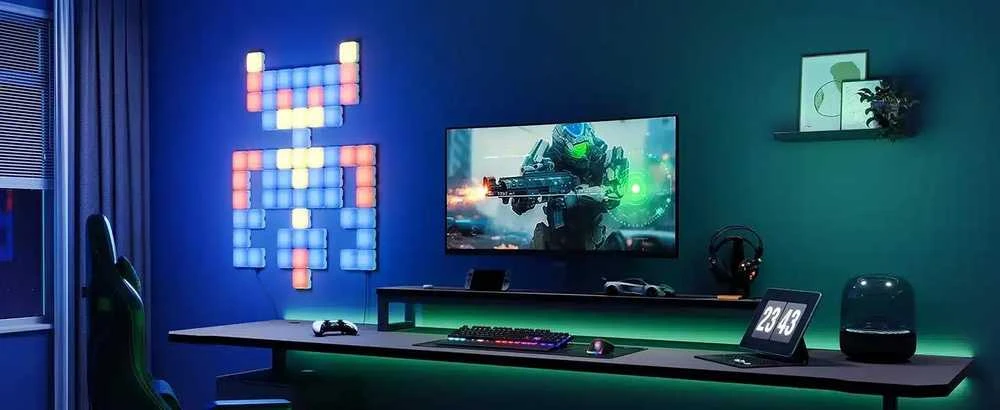 Lubinis šviestuvas Govee Mini Panel Lights (10 vnt.), RGBIC, Wi-Fi + Bluetooth LED panelės