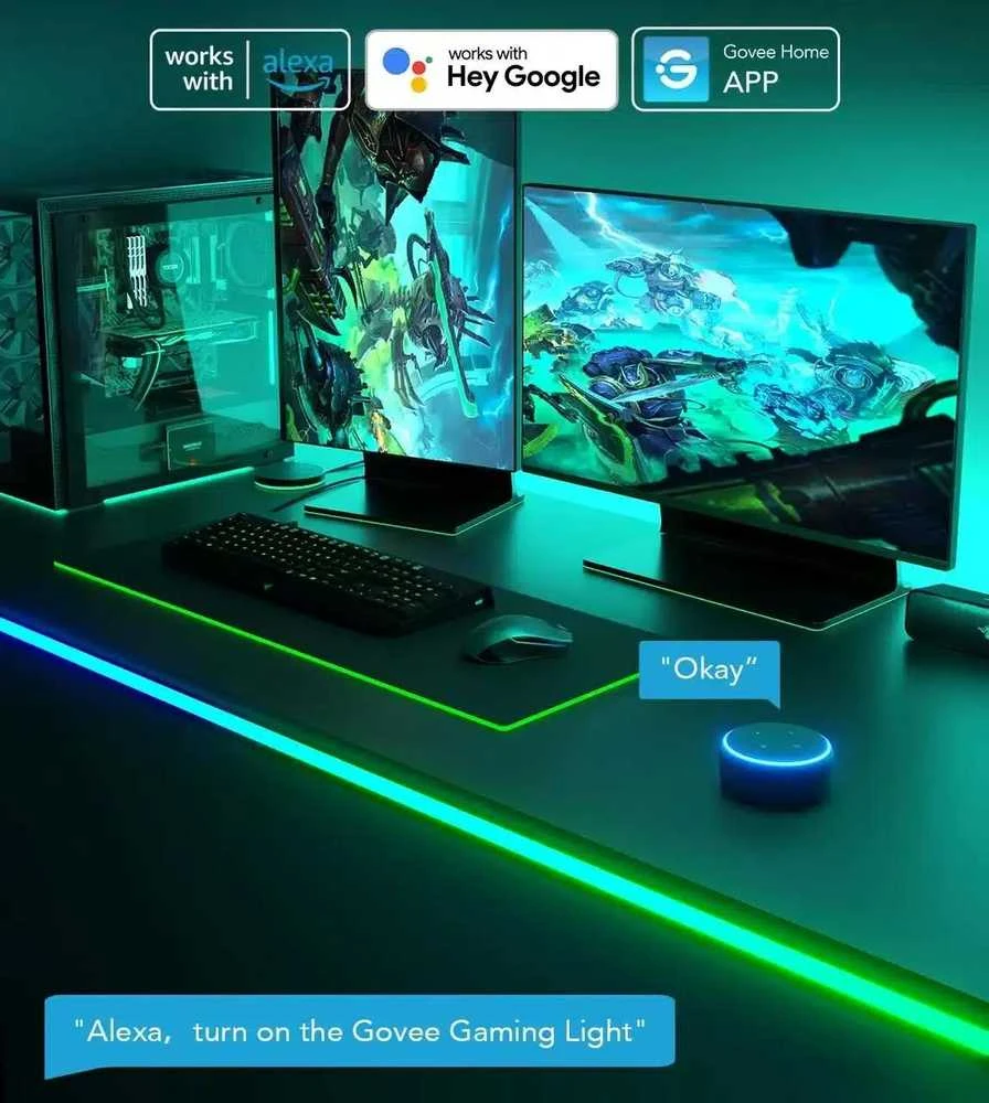 Govee H61C3 neoninis žaidimų stalo šviestuvas | LED juostelė | stalo apšvietimas, RGBIC