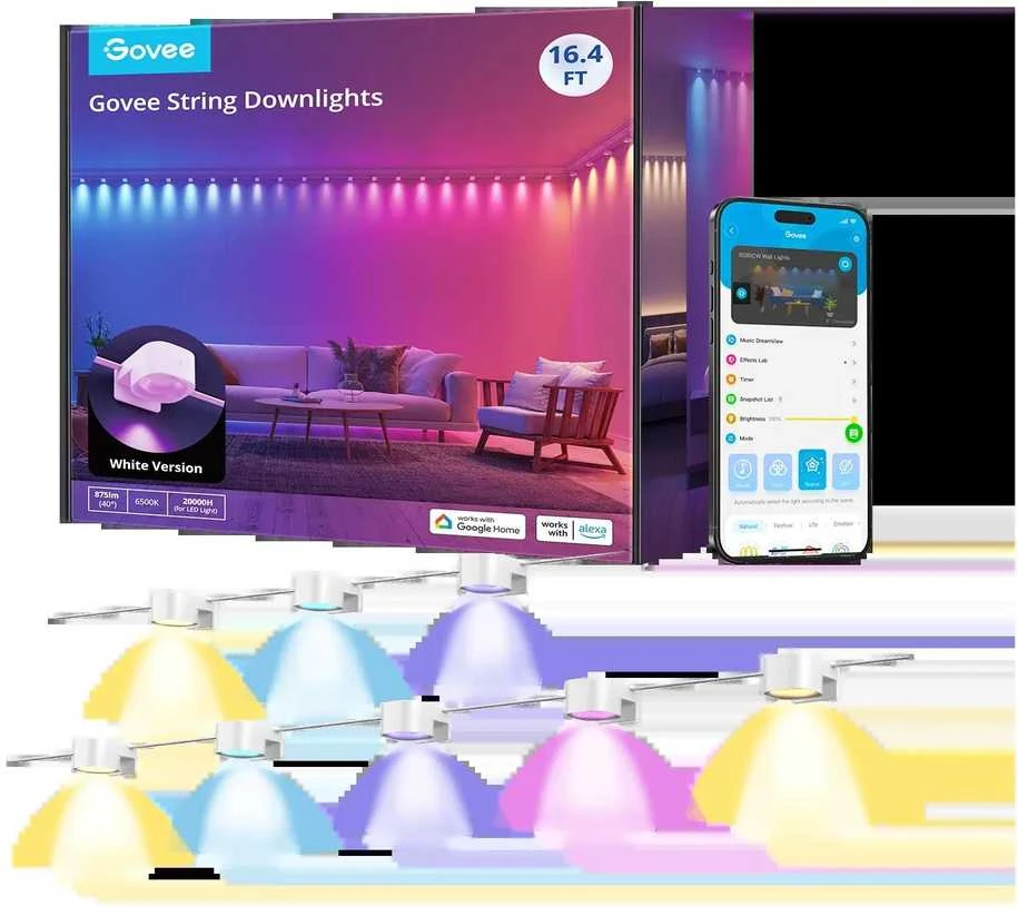 Govee H608B RGBIC styginiai apatiniai šviestuvai 3m | LED apšvietimas | RGBIC, EU kištukas