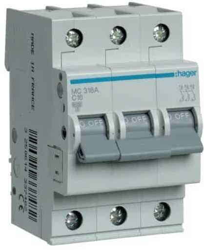 Automatinis jungiklis Hager MC340 (40A, 3P, 400V, 6kA)