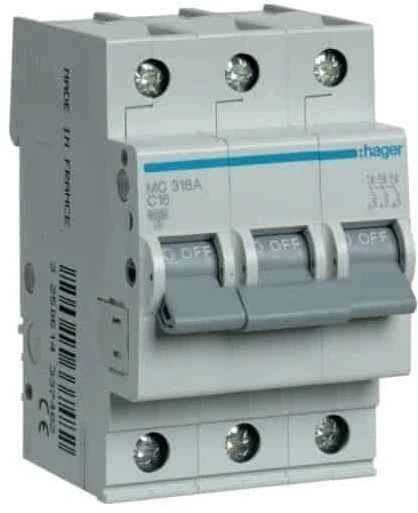 Automatinis jungiklis Hager MC350 (50A, 3P, 400V, 6kA)