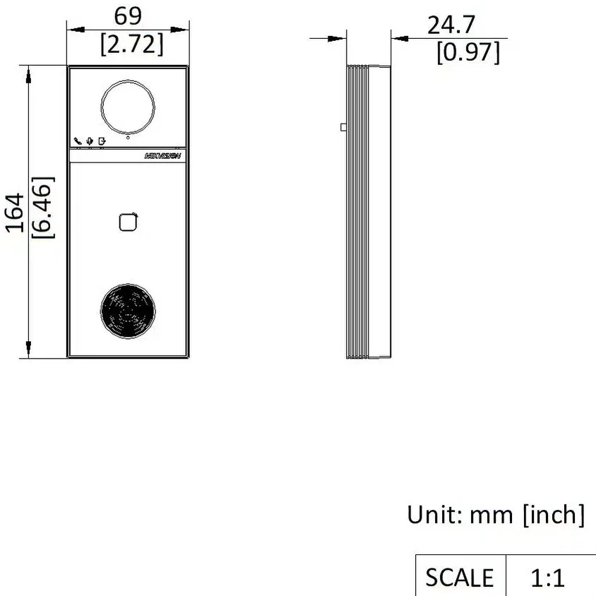 Hikvision telefonspynė DS-KV6114-WBE1 (Juoda)
