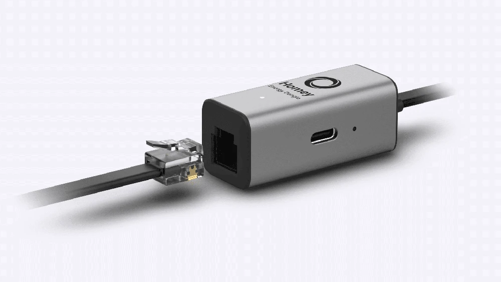 Homey Energy Dongle adapteris skirtas P1 suderinamiems energijos skaitikliams