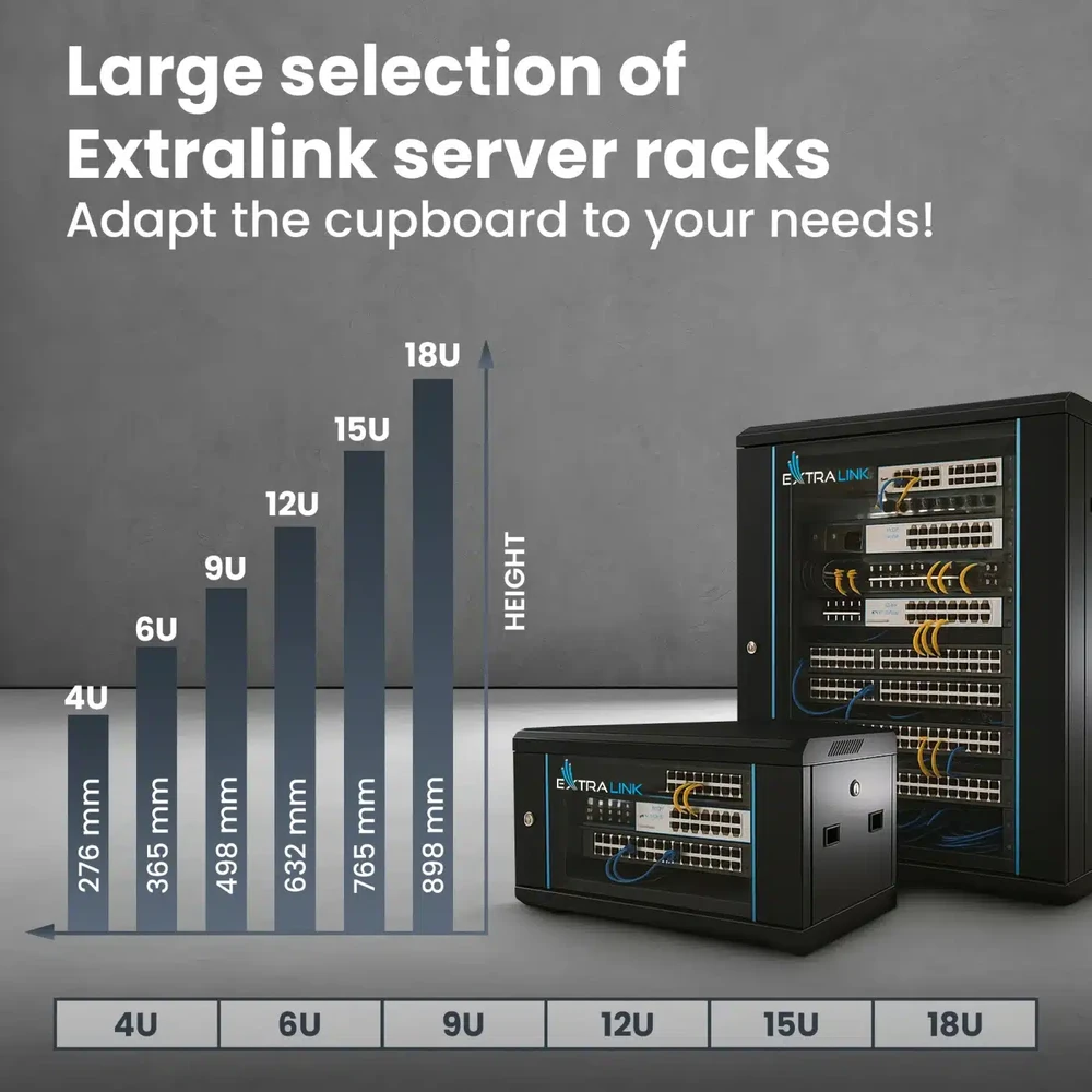 EXTRALINK 4U 600X450 19" RACK CABINET Juodas