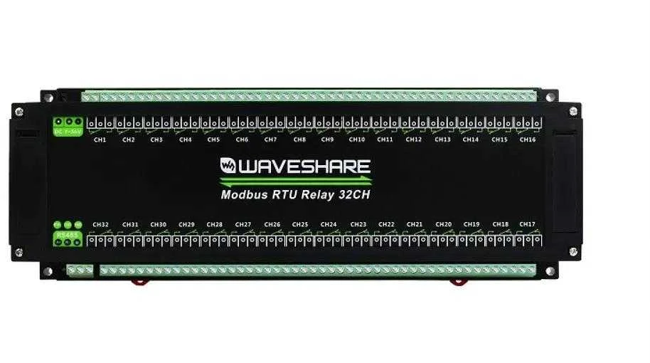 Waveshare modulis 32 kanalų 10A/250VAC/30VDC NO/NC kontaktų relė Modbus RS485