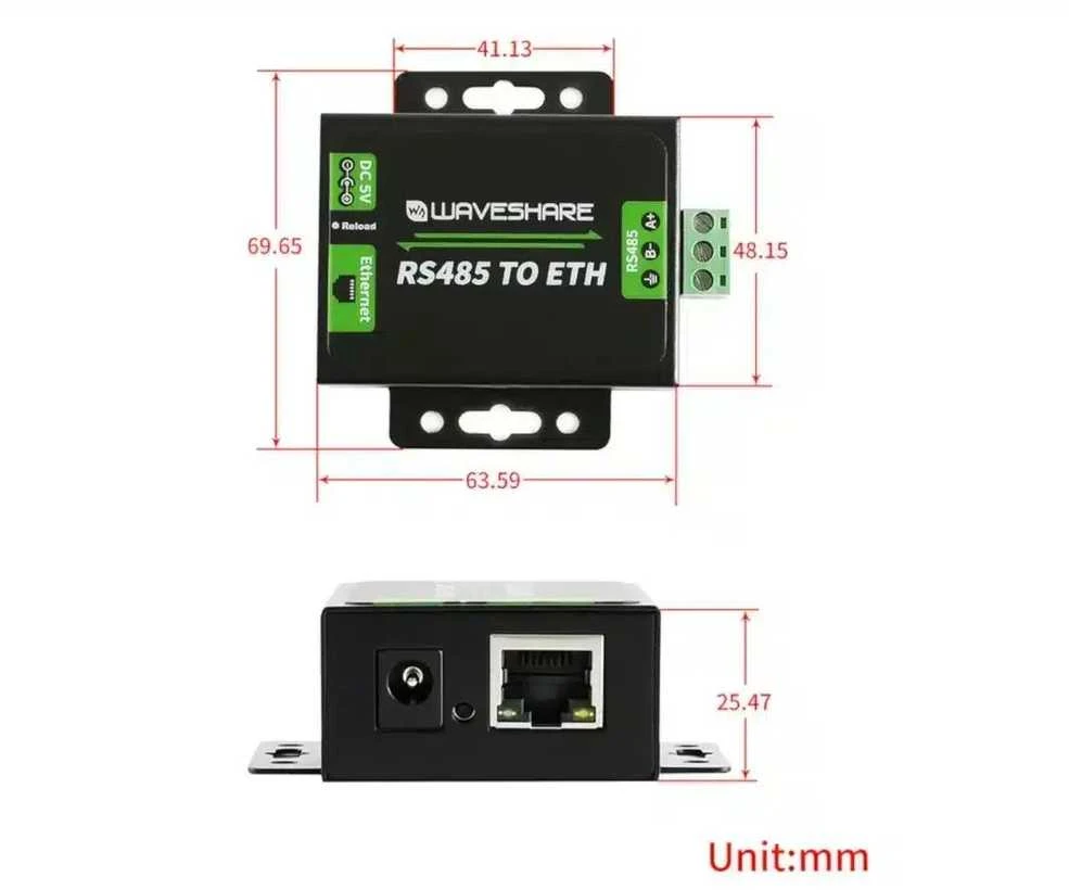Oem RS485 keitiklis Ethernet - Cortex M0 Waveshare 16529