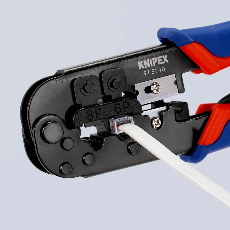 Laidų antgalių užspaudimo replės RJ11/12, RJ45, Knipex