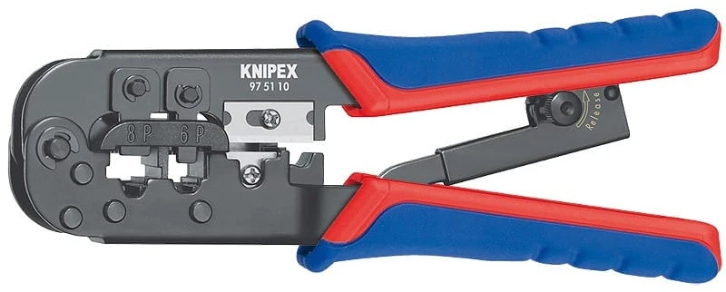 Laidų antgalių užspaudimo replės RJ11/12, RJ45, Knipex