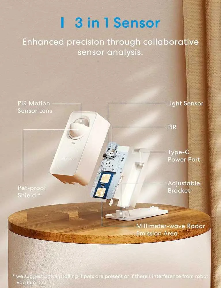 Meross MS600 wifi būvio sensorius Matter